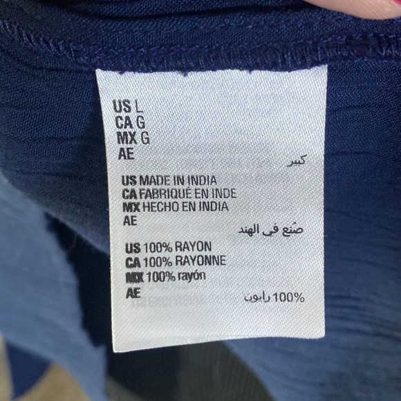 Style & Co Collared Pintuck Blue Short Sleeve Blouse Sz L NWT - Picture 8 of 9